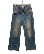 SLYスライ）の古着「DOUBLE BELT WIDE FLARE PT」｜インディゴ