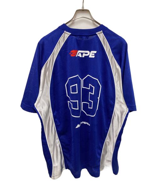 A BATHING APE（ア ベイシング エイプ）A BATHING APE (ア ベイシング エイプ) Solid Camo Jacquard Multi Football Jersey ブルー サイズ:Lの古着・服飾アイテム