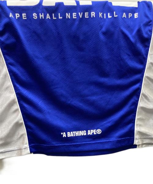 A BATHING APE（ア ベイシング エイプ）A BATHING APE (ア ベイシング エイプ) Solid Camo Jacquard Multi Football Jersey ブルー サイズ:Lの古着・服飾アイテム