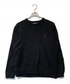POLO RALPH LAURENポロ・ラルフローレン）の古着「ポニー刺繍ニット」｜ブラック
