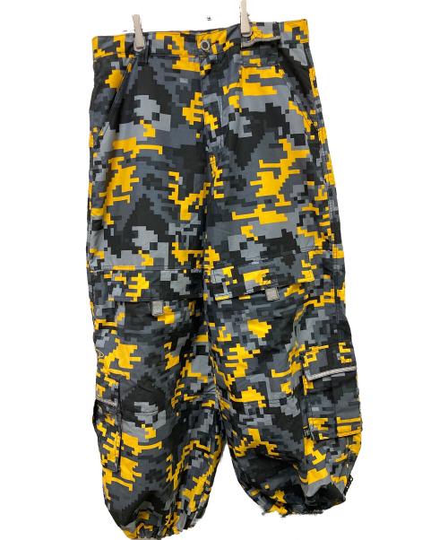 MAC GEAR（マックギア）MAC GEAR (マックギア) デジタルカモカーゴパンツ グレー×イエロー サイズ:34の古着・服飾アイテム