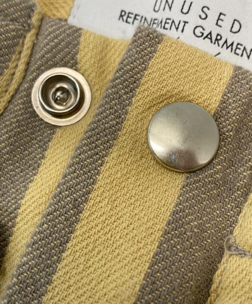 UNUSED（アンユーズド）UNUSED (アンユーズド) Stripe Bondage pants イエロー×グレー サイズ:2の古着・服飾アイテム