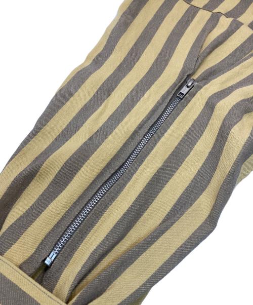 UNUSED（アンユーズド）UNUSED (アンユーズド) Stripe Bondage pants イエロー×グレー サイズ:2の古着・服飾アイテム