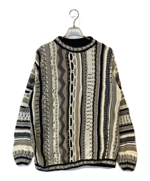 Bergati（Bergati）Bergati (Bergati) 3Dニット ブラウン×ホワイト サイズ:Lの古着・服飾アイテム