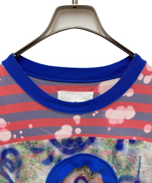 BASE MARK（ベースマーク）BASE MARK (ベースマーク) チュールレイヤードカットソー レッド×ブルー サイズ:Sの古着・服飾アイテム