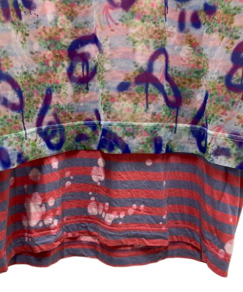 BASE MARK（ベースマーク）BASE MARK (ベースマーク) チュールレイヤードカットソー レッド×ブルー サイズ:Sの古着・服飾アイテム