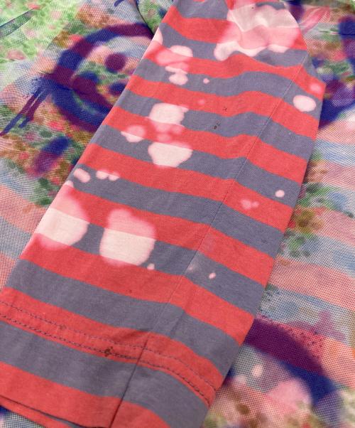 BASE MARK（ベースマーク）BASE MARK (ベースマーク) チュールレイヤードカットソー レッド×ブルー サイズ:Sの古着・服飾アイテム
