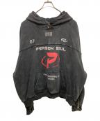 PERSONSOULパーソンソウル）の古着「ヴィンテージ加工パーカー」｜ブラック