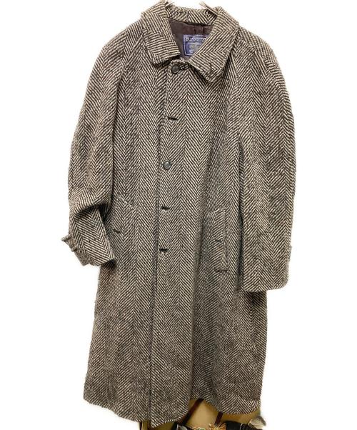 Burberry's（バーバリー）Burberry's (バーバリーズ) ツイードバルマカンコート ブラック×ブラウン サイズ:-の古着・服飾アイテム