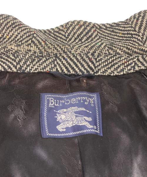 Burberry's（バーバリー）Burberry's (バーバリーズ) ツイードバルマカンコート ブラック×ブラウン サイズ:-の古着・服飾アイテム