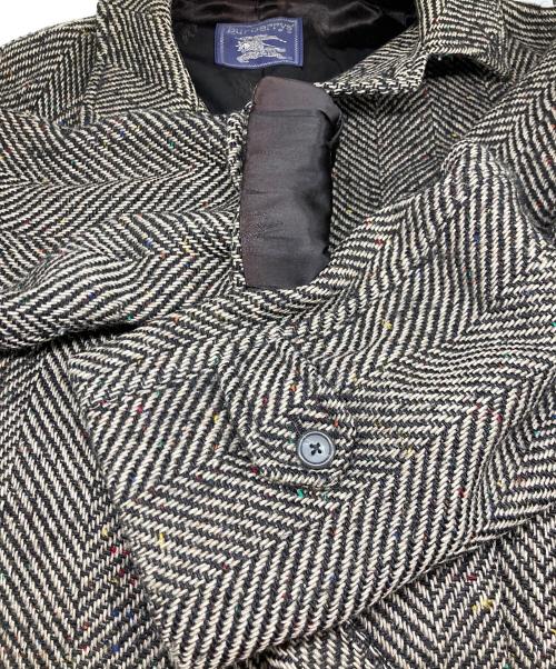 Burberry's（バーバリー）Burberry's (バーバリーズ) ツイードバルマカンコート ブラック×ブラウン サイズ:-の古着・服飾アイテム