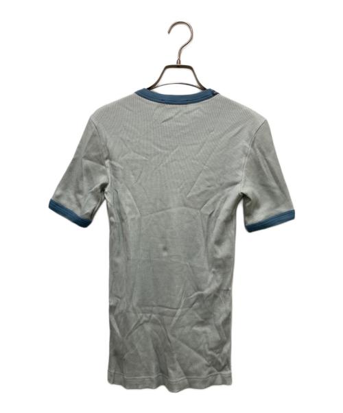 DOLCE & GABBANA（ドルチェ＆ガッバーナ）DOLCE & GABBANA (ドルチェ＆ガッバーナ) PLAY BOY (プレイボーイ) 転写半袖ニット ブルー サイズ:48の古着・服飾アイテム