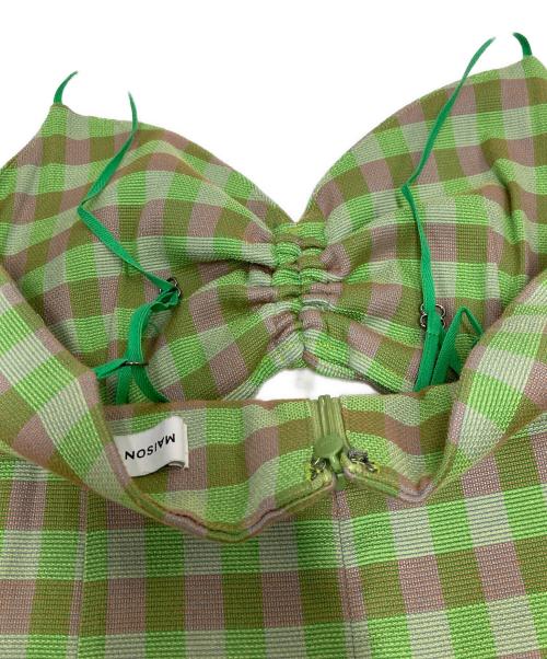 MAISON SPECIAL（メゾンスペシャル）MAISON SPECIAL (メゾンスペシャル) チェックキャミワンピース グリーン サイズ:SIZE38の古着・服飾アイテム