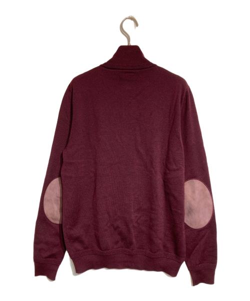LOUIS VUITTON（ルイ ヴィトン）LOUIS VUITTON (ルイ ヴィトン) エルボーパッチジップアップニット ボルドー サイズ:Mの古着・服飾アイテム