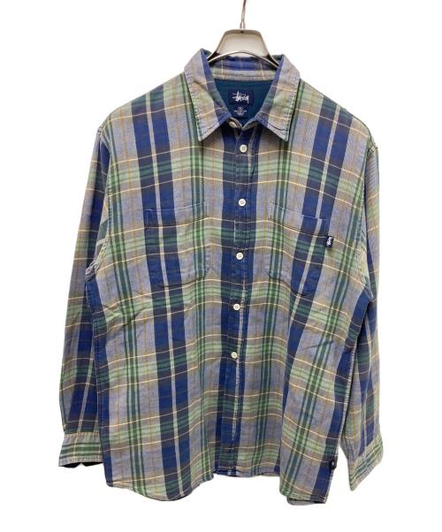 stussy（ステューシー）stussy (ステューシー) チェックシャツ ネイビー サイズ:XLの古着・服飾アイテム