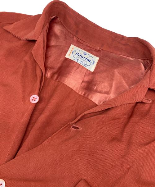 Pilgrim（ピルグリム）Pilgrim (ピルグリム) ループカラーレーヨンシャツ ブラウン サイズ:Ｓの古着・服飾アイテム