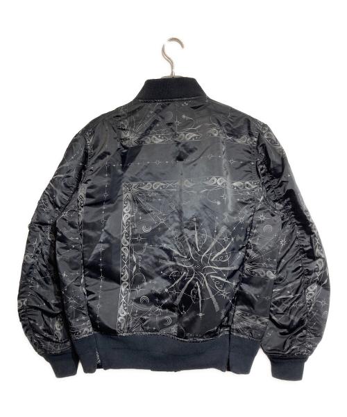 sacai（サカイ）sacai (サカイ) Dr.Woo BANDANA PRINT MA-1 BOMBER JACKET ブラック サイズ:2の古着・服飾アイテム