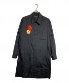 s'yteサイト）の古着「花刺繍レギュラーカラーブロードロングシャツ」｜ブラック