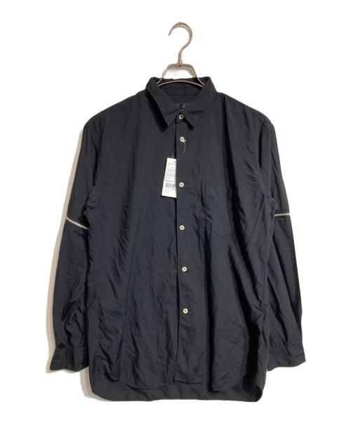 COMME des GARCONS SHIRT（コムデギャルソンシャツ）COMME des GARCONS SHIRT (コムデギャルソンシャツ) ポリエステルジップスリーブシャツ ブラック サイズ:Ｌの古着・服飾アイテム