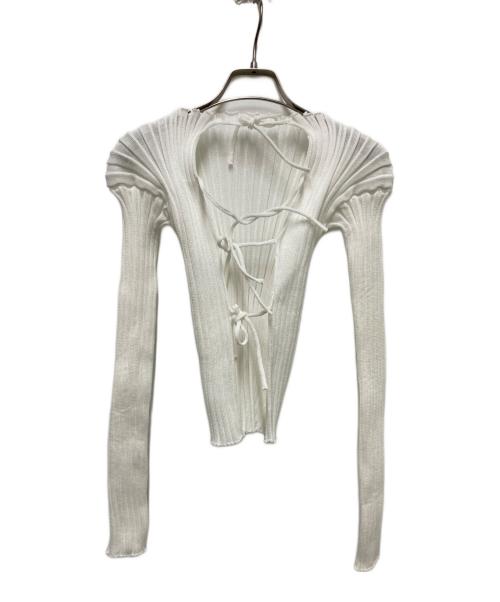 A.ROEGE HOVE（エ・ローエ・ホーベ）A.ROEGE HOVE (エ・ローエ・ホーベ) リボンカーディガン ホワイト サイズ:FREEの古着・服飾アイテム