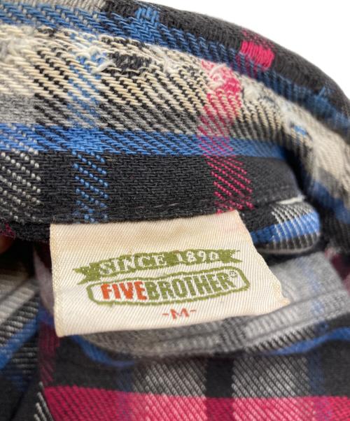 FIVE BROTHER（ファイブブラザー）FIVE BROTHER (ファイブブラザー) ネルシャツ レッド×ブラック サイズ:Mの古着・服飾アイテム