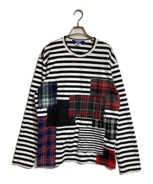 COMME des GARCONS JUNYA WATANABE MAN（コム デ ギャルソン ジュンヤ ワタナベ マン）COMME des GARCONS JUNYA WATANABE MAN (コム デ ギャルソン ジュンヤ ワタナベ マン) パッチワークボーダーカットソー ホワイト×ブラック サイズ:Ｌの古着・服飾アイテム