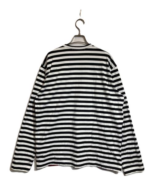 COMME des GARCONS JUNYA WATANABE MAN（コム デ ギャルソン ジュンヤ ワタナベ マン）COMME des GARCONS JUNYA WATANABE MAN (コム デ ギャルソン ジュンヤ ワタナベ マン) パッチワークボーダーカットソー ホワイト×ブラック サイズ:Ｌの古着・服飾アイテム