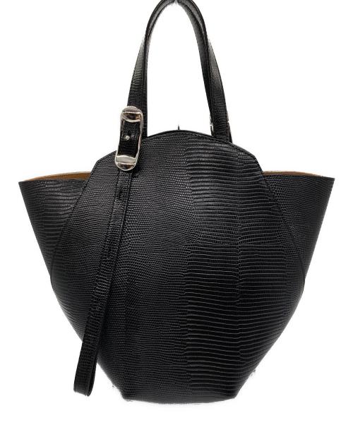 TOFF&LOADSTONE（トフアンドロードストーン）TOFF&LOADSTONE (トフアンドロードストーン) ヘプタゴンリザード M ハンドバッグ ブラックの古着・服飾アイテム