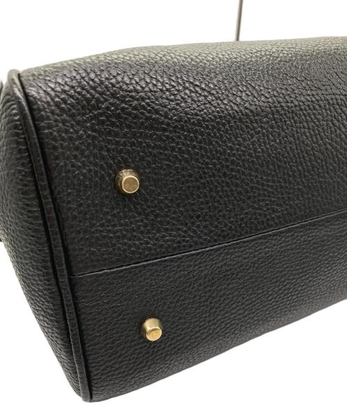 AULENTTI（オウレンティ）AULENTTI (オウレンティ) 型押しハンドバッグ ブラックの古着・服飾アイテム