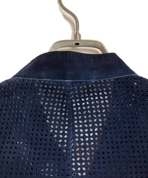 JIL SANDER（ジルサンダー）JIL SANDER (ジルサンダー) ラムレザーパンチングジャケット ブルー サイズ:46の古着・服飾アイテム