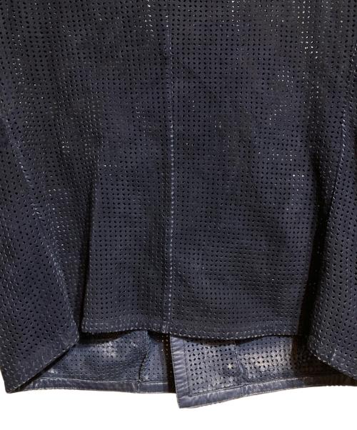 JIL SANDER（ジルサンダー）JIL SANDER (ジルサンダー) ラムレザーパンチングジャケット ブルー サイズ:46の古着・服飾アイテム