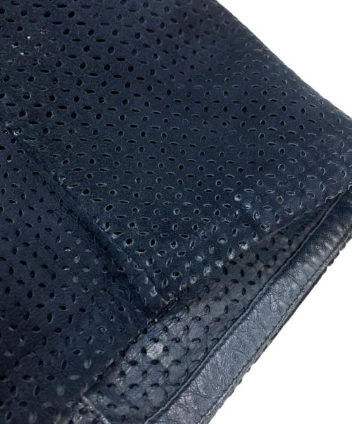 JIL SANDER（ジルサンダー）JIL SANDER (ジルサンダー) ラムレザーパンチングジャケット ブルー サイズ:46の古着・服飾アイテム