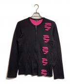 COMME des GARCONS HOMME PLUSコムデギャルソンオムプリュス）の古着「レイヤードジップカットソー」｜ブラック×ピンク