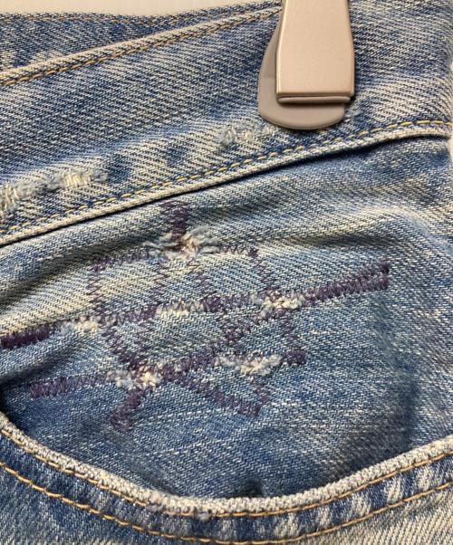 Hysteric Glamour（ヒステリックグラマー）Hysteric Glamour (ヒステリックグラマー) スクエアウィンドウリメイク スリムストレートデニムパンツ インディゴ サイズ:30の古着・服飾アイテム