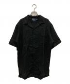 POLO RALPH LAURENポロ・ラルフローレン）の古着「リネン混オープンカラーシャツ」｜ブラック