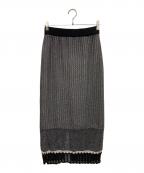 STUDIOUSステュディオス）の古着「クロシェラインスカート」｜グレー