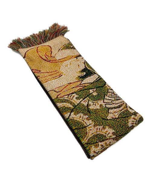 MONTMARTRE NEW YORK（モンマルトル ニューヨーク）MONTMARTRE NEW YORK (モンマルトル ニューヨーク) フリンジジャガードマフラー ブラックの古着・服飾アイテム