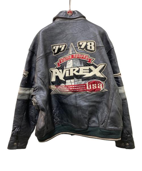 AVIREX（アヴィレックス）AVIREX (アヴィレックス) 77/78レザージャケット グレー サイズ:3XLの古着・服飾アイテム
