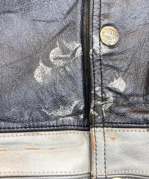 AVIREX（アヴィレックス）AVIREX (アヴィレックス) 77/78レザージャケット グレー サイズ:3XLの古着・服飾アイテム