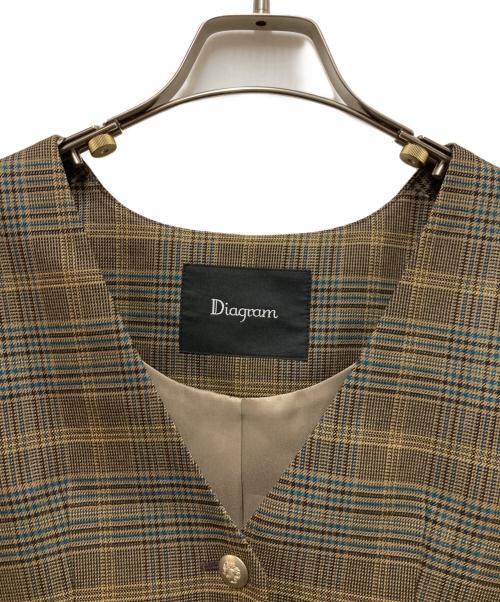 Diagram（ダイアグラム）Diagram (ダイアグラム) サテンコンビジレワンピース ブラウン サイズ:36の古着・服飾アイテム