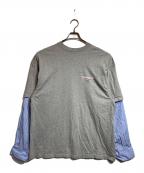 BALENCIAGAバレンシアガ）の古着「レイヤードクラッシュオーバーサイズ長袖カットソー」｜グレー×ブルー