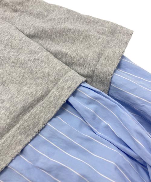 BALENCIAGA（バレンシアガ）BALENCIAGA (バレンシアガ) レイヤードクラッシュオーバーサイズ長袖カットソー グレー×ブルー サイズ:XSの古着・服飾アイテム