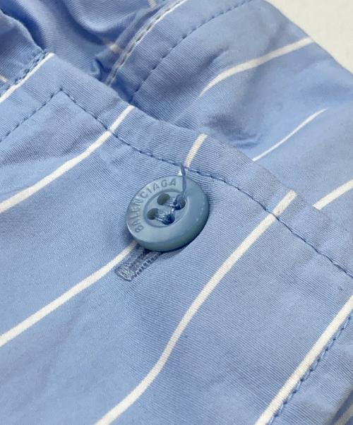 BALENCIAGA（バレンシアガ）BALENCIAGA (バレンシアガ) レイヤードクラッシュオーバーサイズ長袖カットソー グレー×ブルー サイズ:XSの古着・服飾アイテム