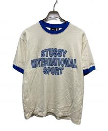 stussy（ステューシー）の古着「INTERNATIONAL SPORT リンガーTシャツ」｜ホワイト×ブルー