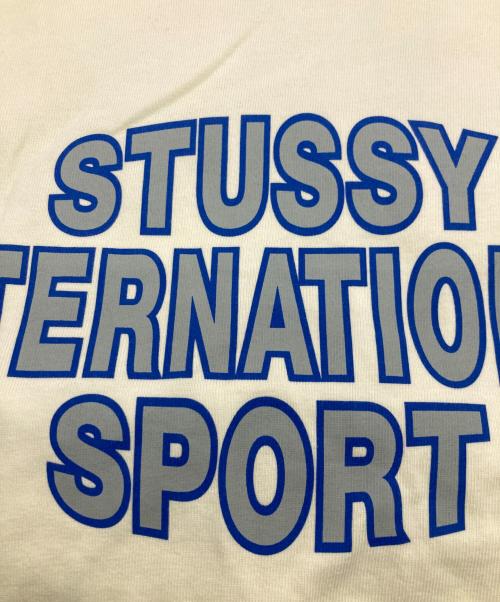 stussy（ステューシー）stussy (ステューシー) INTERNATIONAL SPORT リンガーTシャツ ホワイト×ブルー サイズ:Sの古着・服飾アイテム