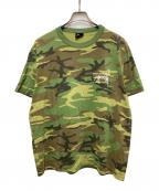 stussyステューシー）の古着「カモフラージュリンガーTシャツ」｜カーキ