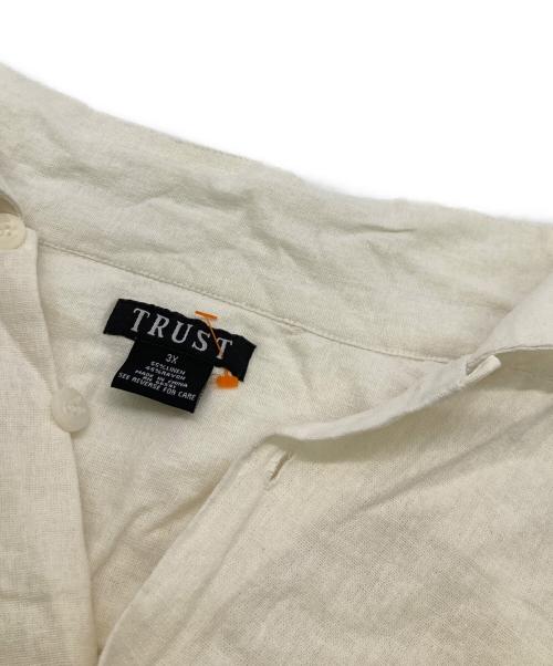 TRUST（トラスト）TRUST (トラスト) リネンレーヨンシャツ ホワイト サイズ:3XLの古着・服飾アイテム