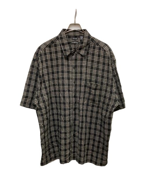 GEGRGE（ゲグルゲ）GEGRGE (ゲグルゲ) リネンブレンドチェックシャツ ブラック サイズ:XLの古着・服飾アイテム
