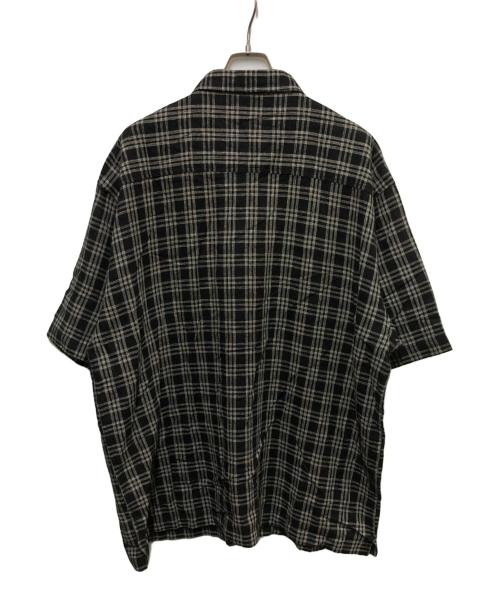 GEGRGE（ゲグルゲ）GEGRGE (ゲグルゲ) リネンブレンドチェックシャツ ブラック サイズ:XLの古着・服飾アイテム