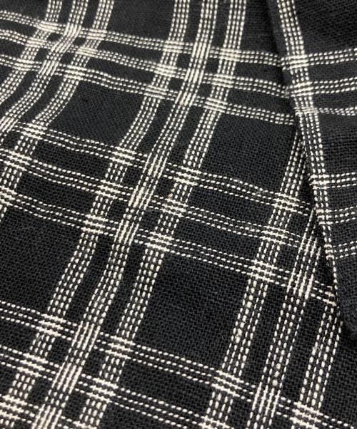 GEGRGE（ゲグルゲ）GEGRGE (ゲグルゲ) リネンブレンドチェックシャツ ブラック サイズ:XLの古着・服飾アイテム
